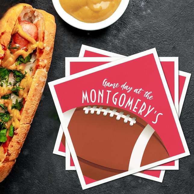 Guardanapo De Papel Vermelho do Dia do Jogo de Futebol (Criador carregado)