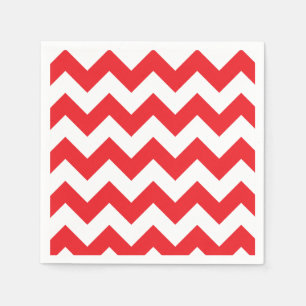 Guardanapo de papel vermelho e branco de Chevron
