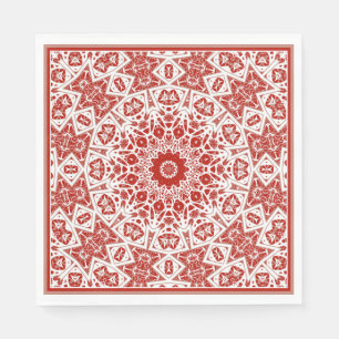 Guardanapo De Papel vermelho e branco, etnia bandana