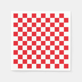 Guardanapo De Papel Vermelho e branco verificados