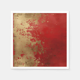 Guardanapo De Papel Vermelho e Dourado Grunge