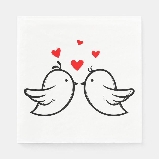 Guardanapo De Papel Vermelho E Negro Obrigado Festa de casamento De Pá (Frente)