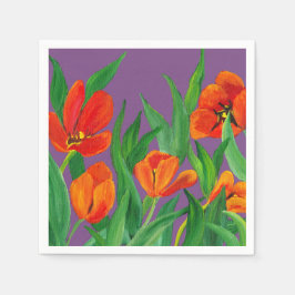 Guardanapo De Papel Vermelho e Roxo