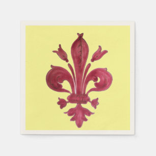 GUARDANAPO DE PAPEL VERMELHO FLEUR DE LISE