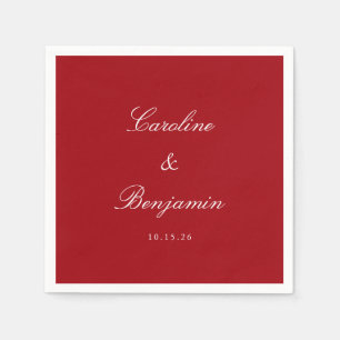 Guardanapo De Papel Vermelho Personalizado de Casamento Elegante de Sc