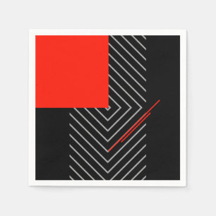 Guardanapo De Papel Vermelho, preto, prateado e branco