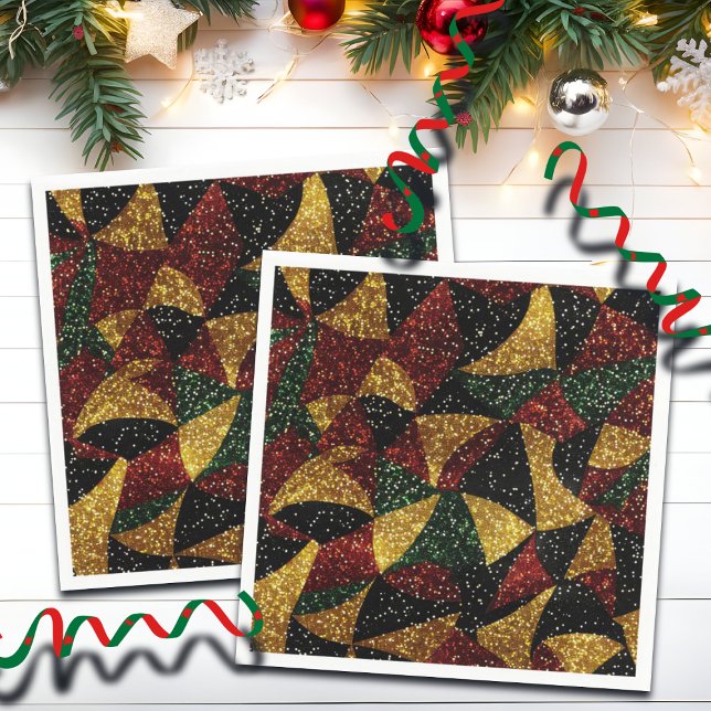 Guardanapo De Papel Vermelhos Amarelos Verdes Ondas Festivas (Criador carregado)