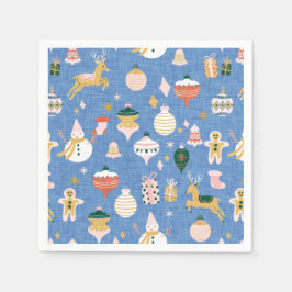 Guardanapo De Papel Vernações bonitinhas de Natal azul