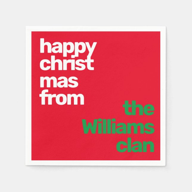 Guardanapo De Papel Versão vermelha mínima e simples do jornal moderno (Frente)