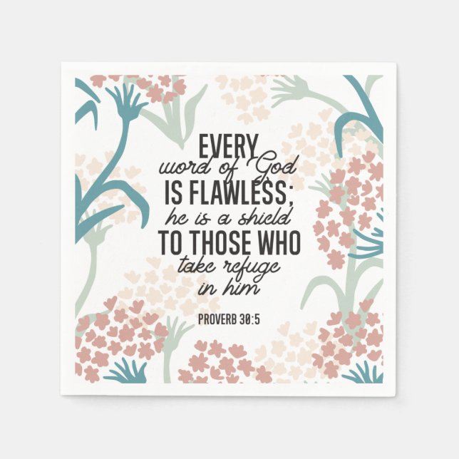 Guardanapo De Papel Verso da Bíblia do Provverb 30:5 (Frente)