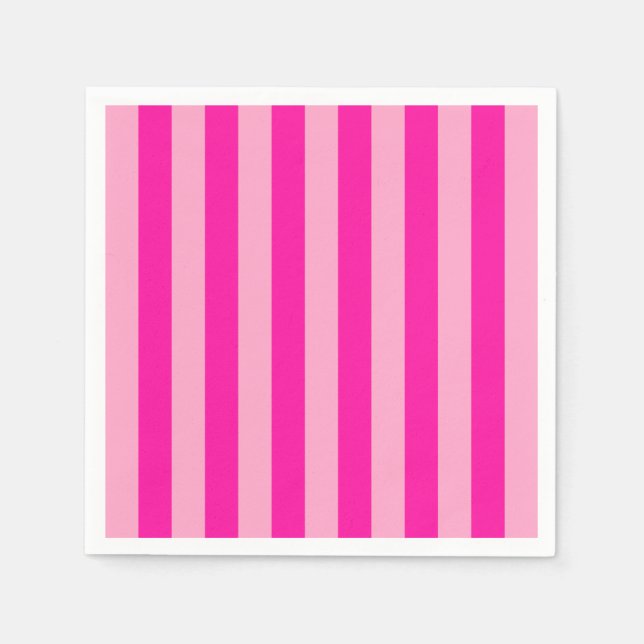 Guardanapo De Papel Vertical Stripes Rosa Quente (Frente)