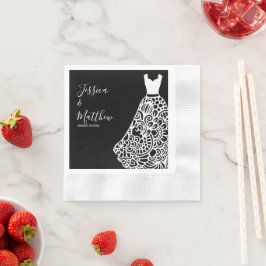 Guardanapo De Papel Vestido de Casamento Branco