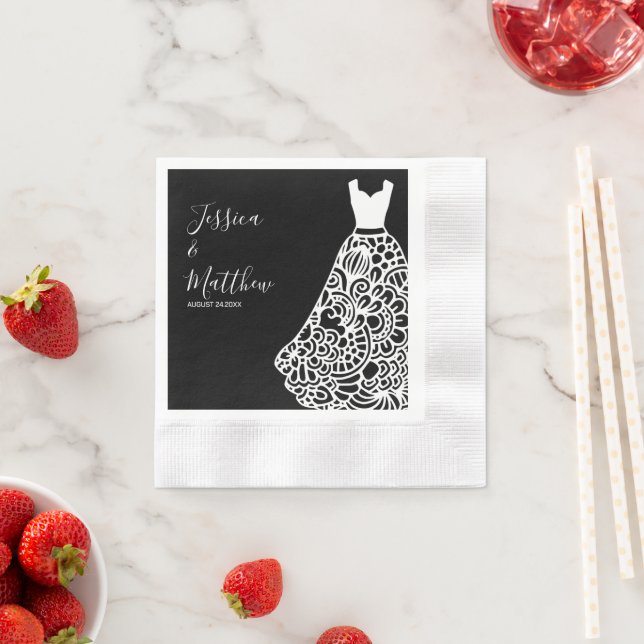 Guardanapo De Papel Vestido de Casamento Branco (Insitu)