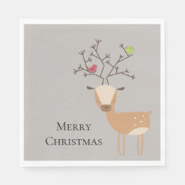 Guardanapo De Papel Vestido de Natal com Pássaros