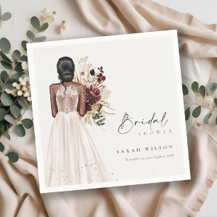 Guardanapo De Papel Vestido de Noiva Branco Boho Elegante Chuveiro de
