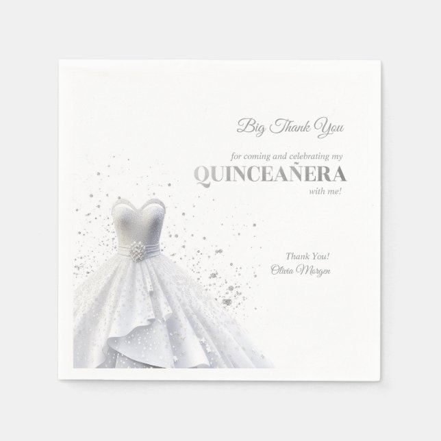 Guardanapo De Papel Vestido Vermelho Quintencera Glam (Frente)