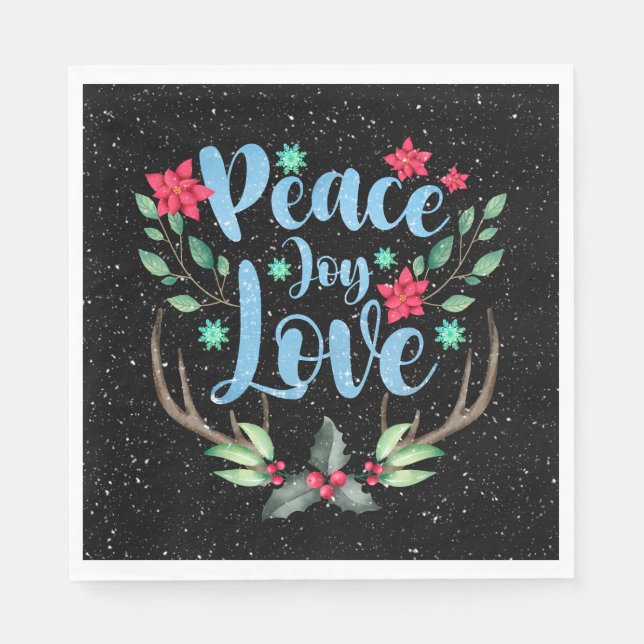 Guardanapo De Papel Vestidos de Natal nos Flocos de Neve (Frente)