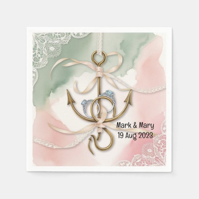 Guardanapo De Papel Vestidos de vocês amantes da pesca Casamento Water (Frente)