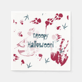 Guardanapo De Papel Vestígios de sangue no crânio do Halloween