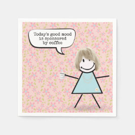 Guardanapo De Papel Vestir Garota Com Mug De Café