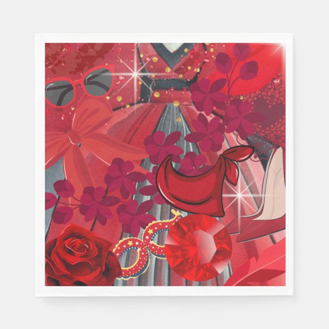 Guardanapo De Papel Vestir Vermelho (Frente)