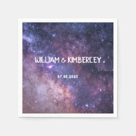 Guardanapo De Papel Via Látea Estrelas Sky Galaxy Casamento Elegante