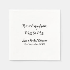 Guardanapo De Papel Viagem chá de panela adicione nome data miss à Sra