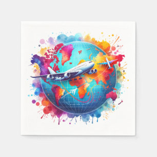 Guardanapo De Papel Viagem de Vamos de aquarelas do mundo