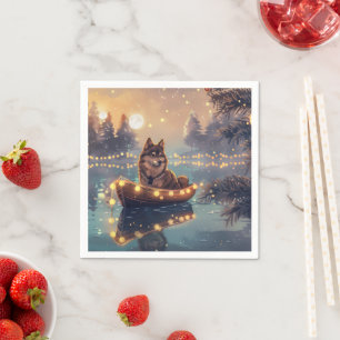 Guardanapo De Papel Viagem Festiva do Lapphund, na Finlândia