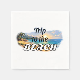 Guardanapo De Papel Viagem para a Praia Fuga do Pôr do Sol Tropical De