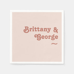 Guardanapo De Papel Vibes de Retro Simples   Napkins para Casamento Ro