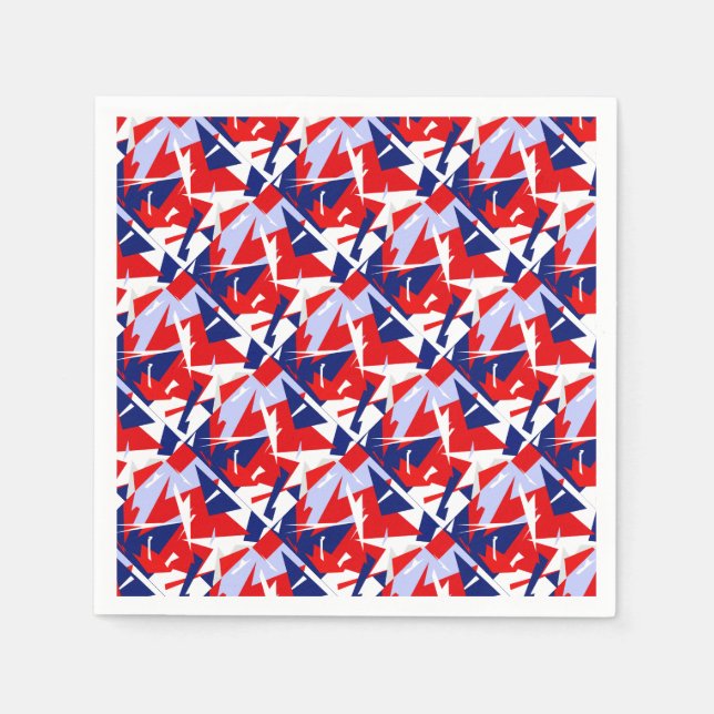 Guardanapo De Papel Vibes Positivos Vermelho Azul Branco (Frente)