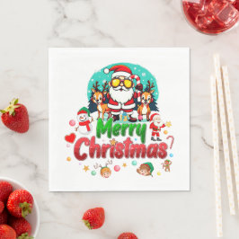 Guardanapo De Papel Víblias de férias de papais noeis - Festivas e div