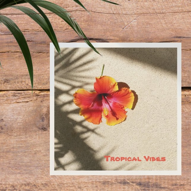 Guardanapo De Papel Víblias tropicais Laranja Flor de Hibisco Napkins (Criador carregado)