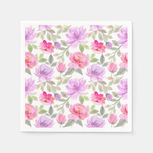 Guardanapo De Papel Vibração Fresca de Primavera: Design Floral Rosa e