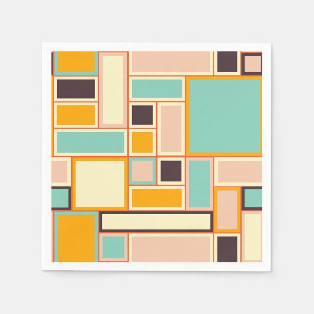 Guardanapo De Papel Vibrant abstract pattern with rectangles (Frente)