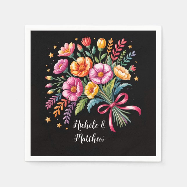 Guardanapo De Papel Vibrant Fiesta Wedding Buquê Wedding (Frente)