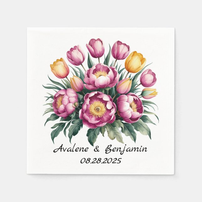 Guardanapo De Papel Vibrant Floral Harmony Wedding (Frente)