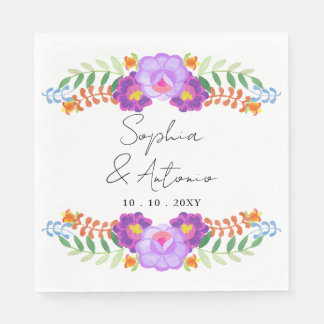 Guardanapo De Papel Vibrant Mexican Floral Fiesta Wedding