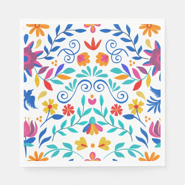 Guardanapo De Papel Vibrant Mexicano Floral Fiesta Wedding (Frente)