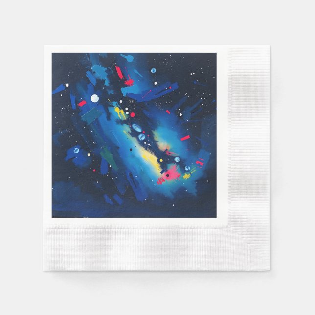 Guardanapo De Papel Vibrant Night Sky Abstrato (Frente)
