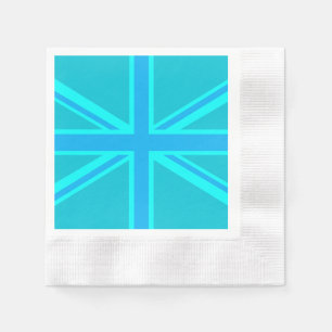 Guardanapo De Papel Vibrant Turquoise Union Jack British Flag