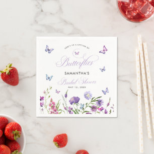 Guardanapo De Papel Vida das Borboletas Flores Silvestres Chá de Bebê