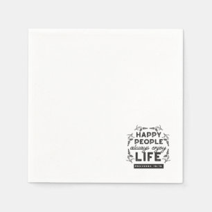 Guardanapo De Papel Vida Feliz com Fé – Provérbios 15:15 Arte