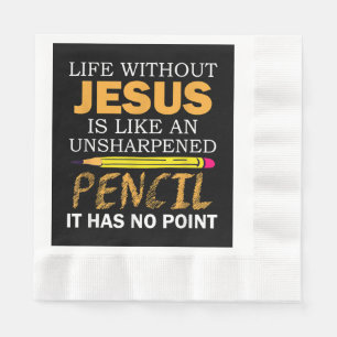 Guardanapo De Papel Vida sem Jesus Engraçado Fé Religiosa Cristã