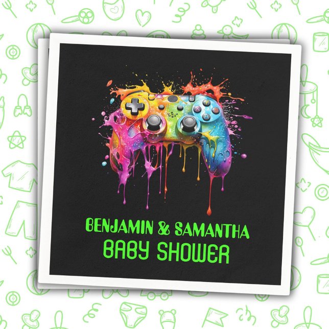 Guardanapo De Papel Videos games Chá de fraldas neutro (Criador carregado)