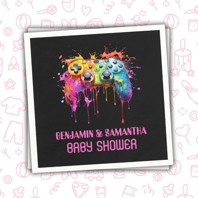 Guardanapo De Papel Videos games de Chá de fraldas Rosa (Criador carregado)