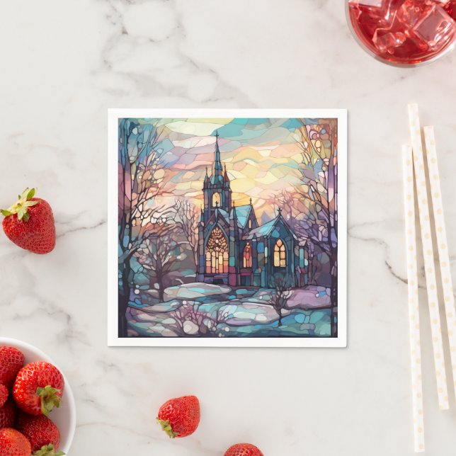 Guardanapo De Papel Vidro achatado Papel da Igreja Nápoles (Insitu)