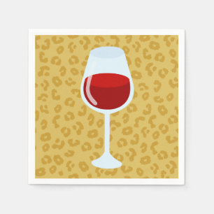 Guardanapo De Papel Vidro de vinho do impressão do leopardo