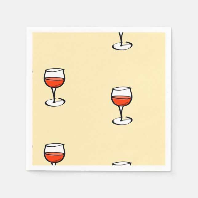 Guardanapo De Papel Vidro de vinho em laranja (Frente)